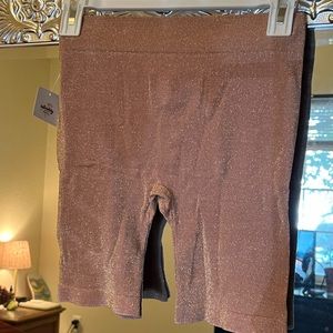 Intimately Free People sparkly dusty pink/nude biker shorts
